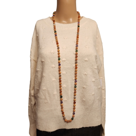 Carved Rosebud Bead Necklace - Picture 3 of 5